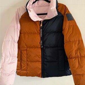 Tory Burch Women's Black, Pink, and Brown Puffer Jacket